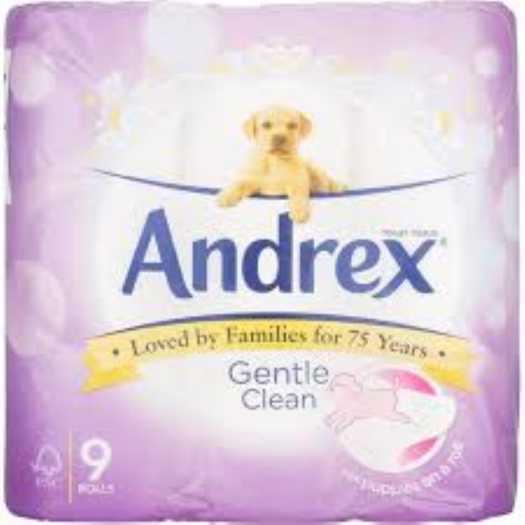 ANDREX TOILET ROLL GENTLE CLEANS 9S
